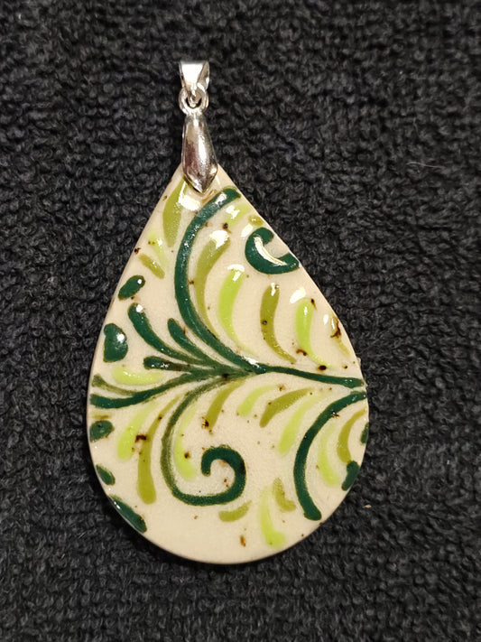 Green Scrollwork Pendant - P120