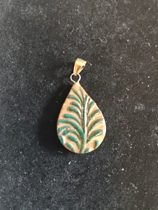 Green Scrollwork Pendant - P33