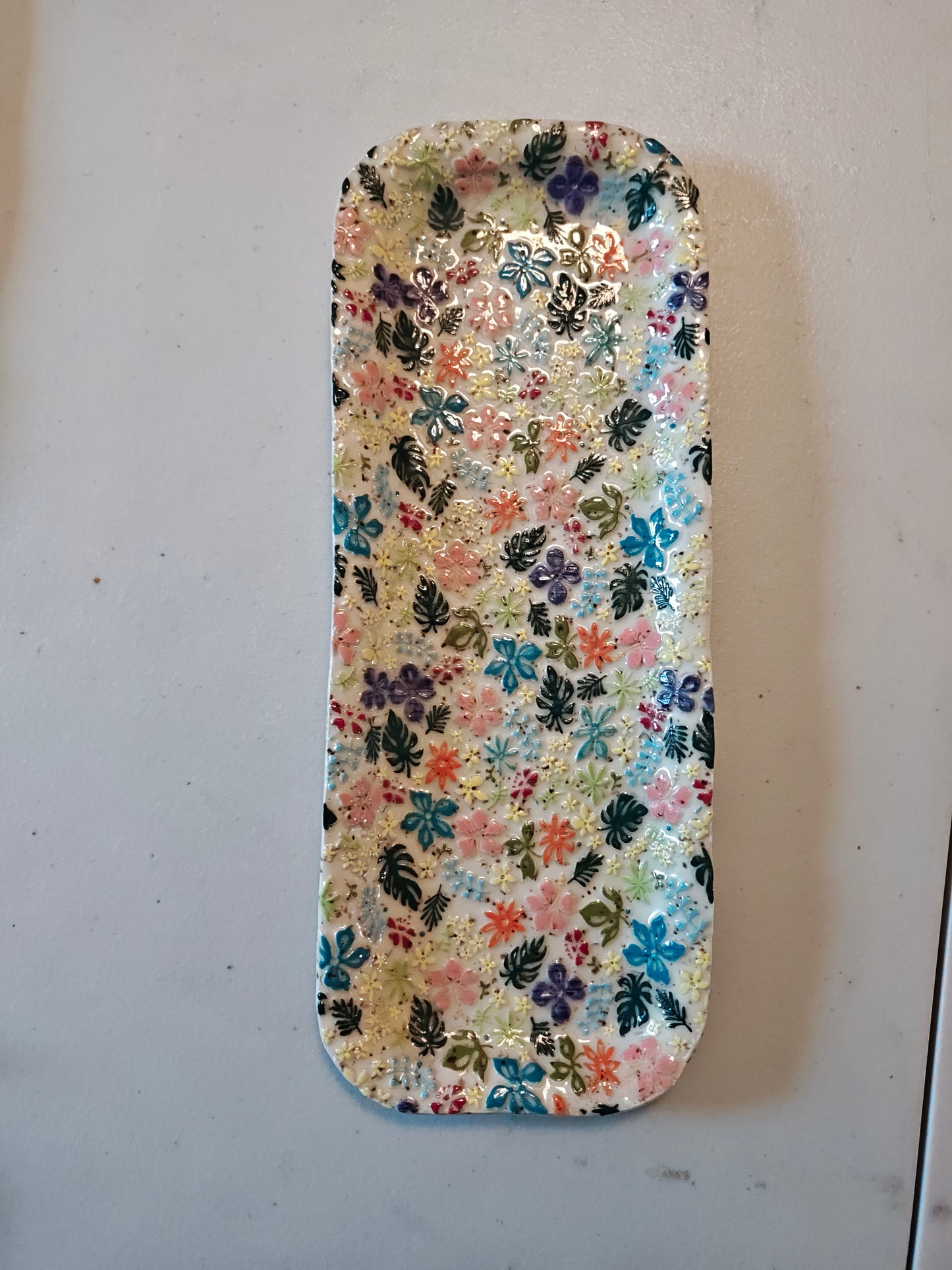 Hand Painted Floral Pattern Tray