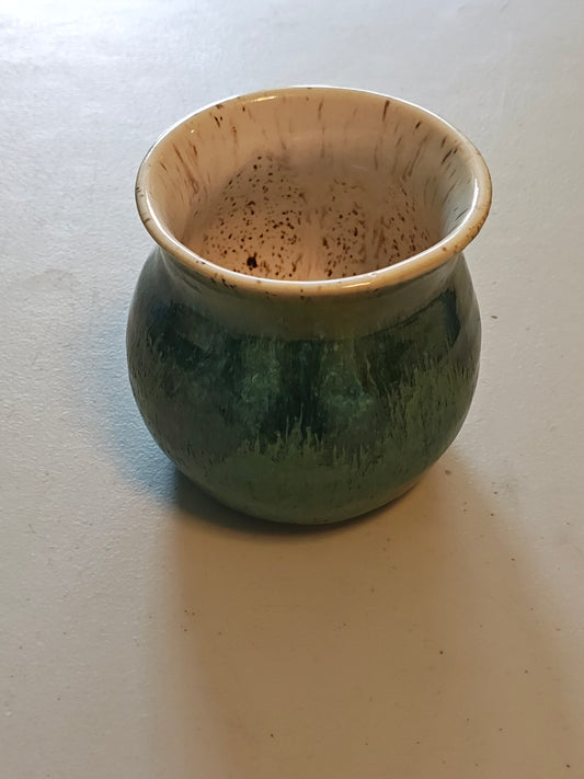 Small Green and White Pot