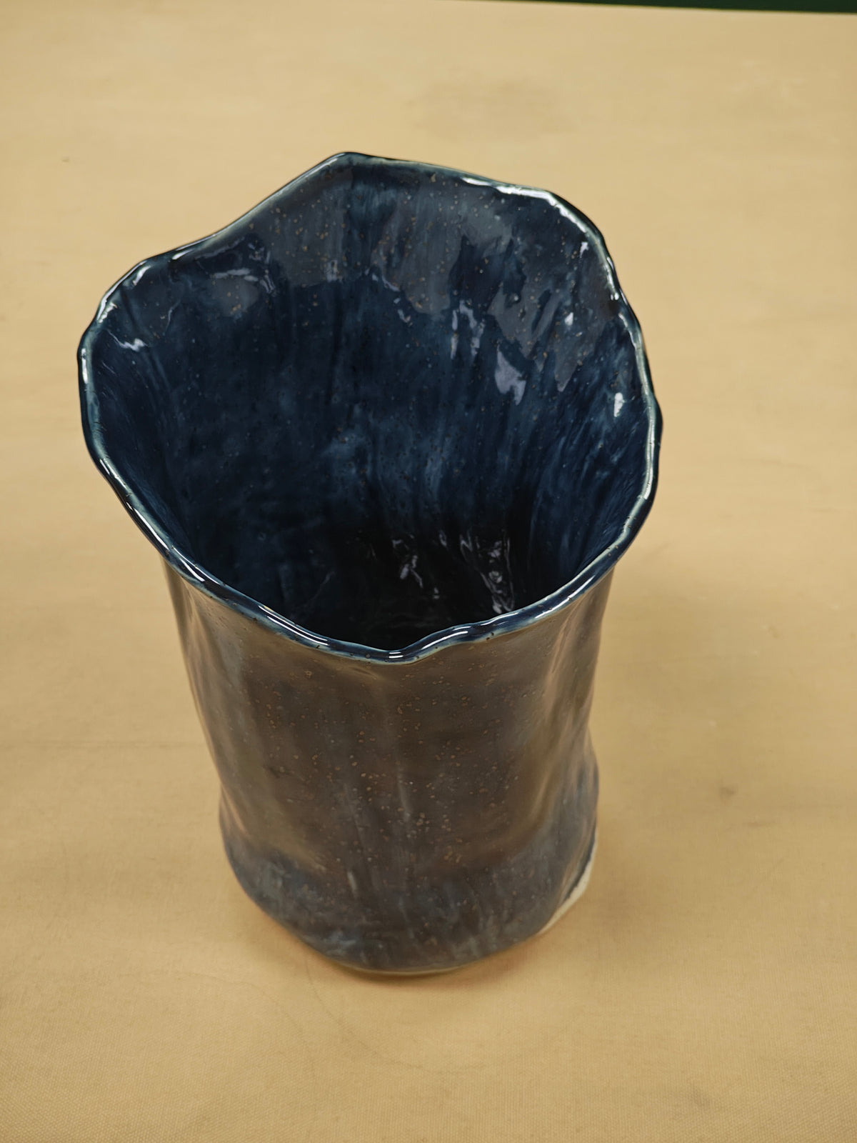Large Blue Free Form Vase