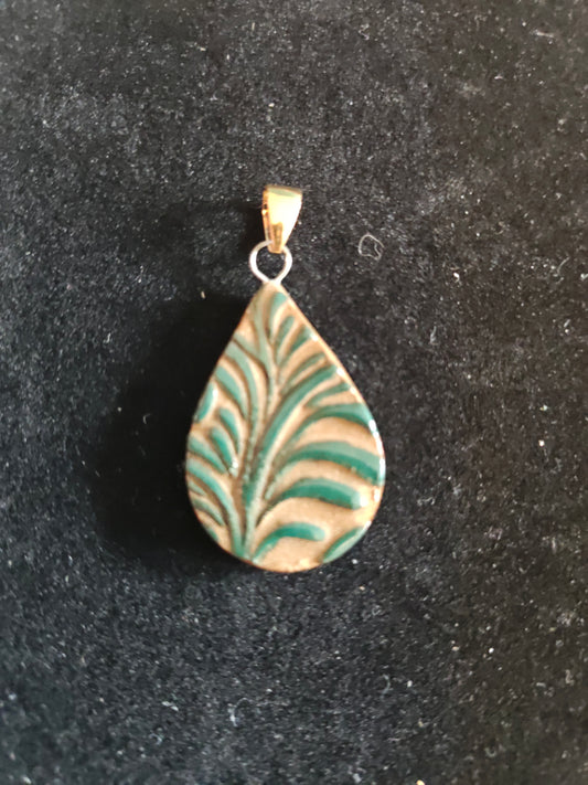 Green Scrollwork Pendant - P29
