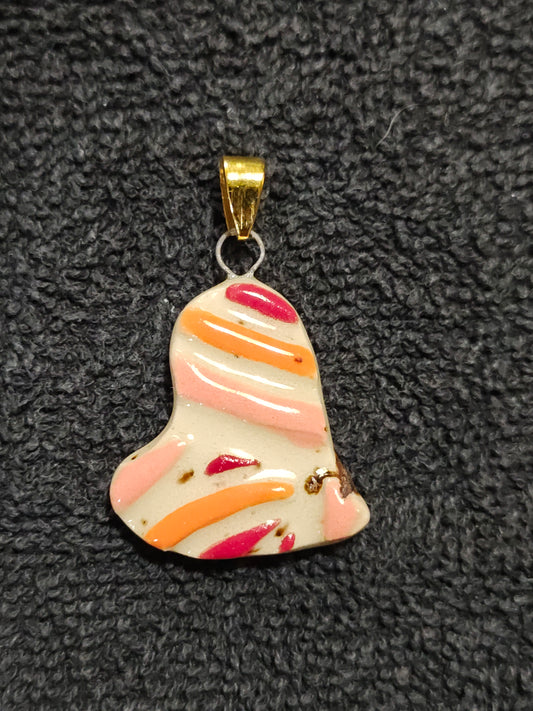 Red, Pink, and Orange Heart Pendant - P104
