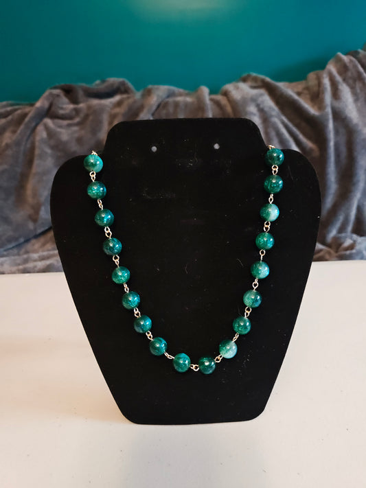 Green Glitter Necklace - C44