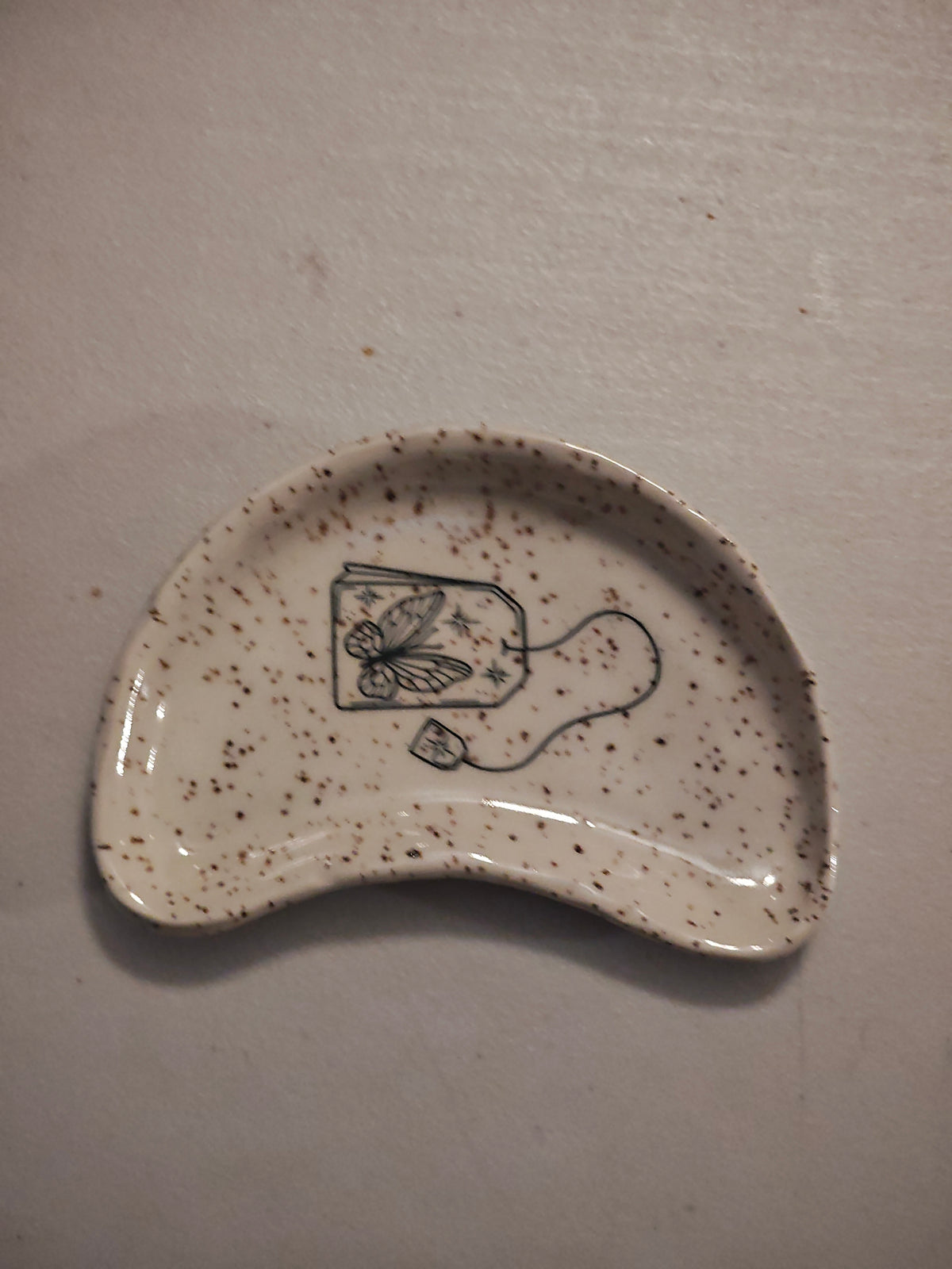 Bean Shaped Teabag Trinket Dish 4 - Butterfly