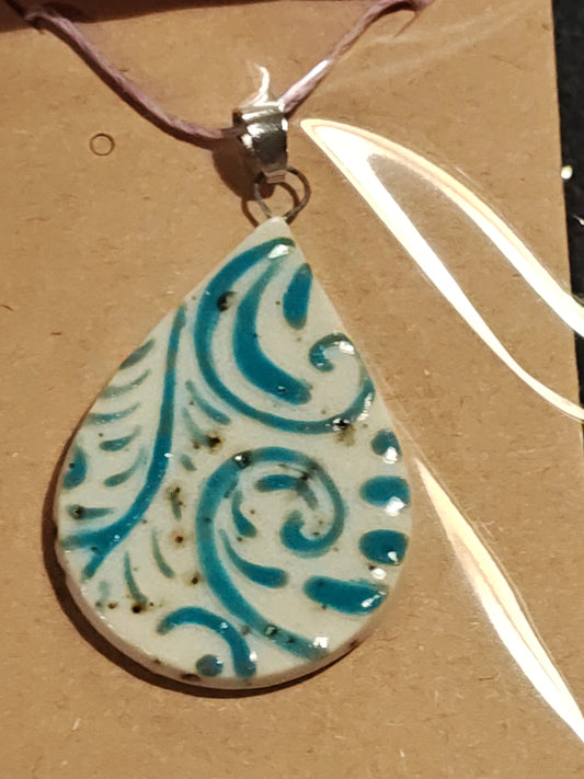 Blue Scrollwork Pendant - P84