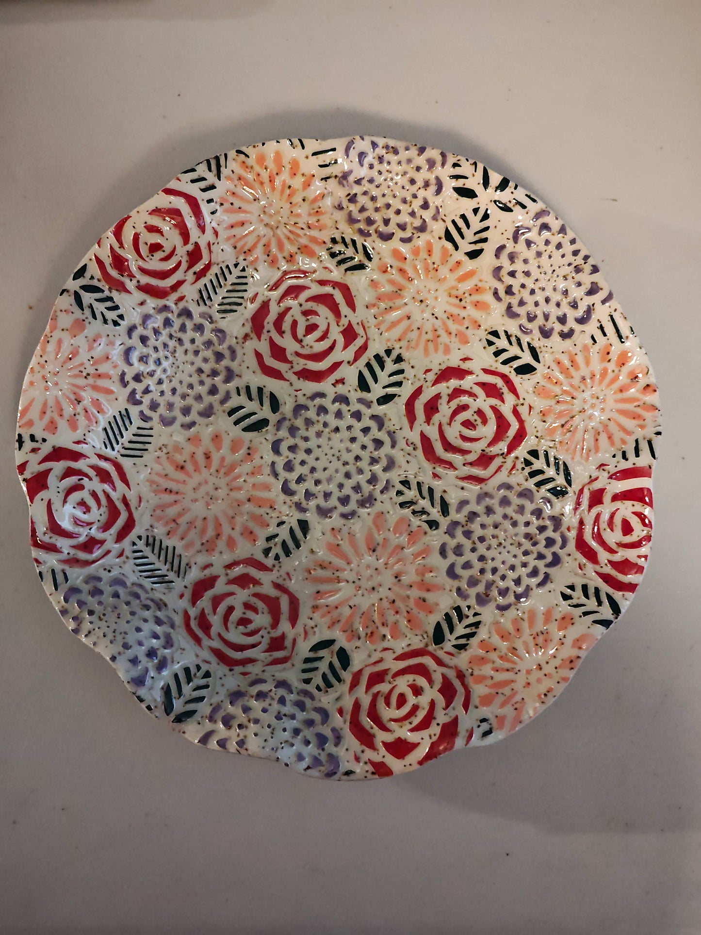 Pink, Red, and Purple Flower Bowl