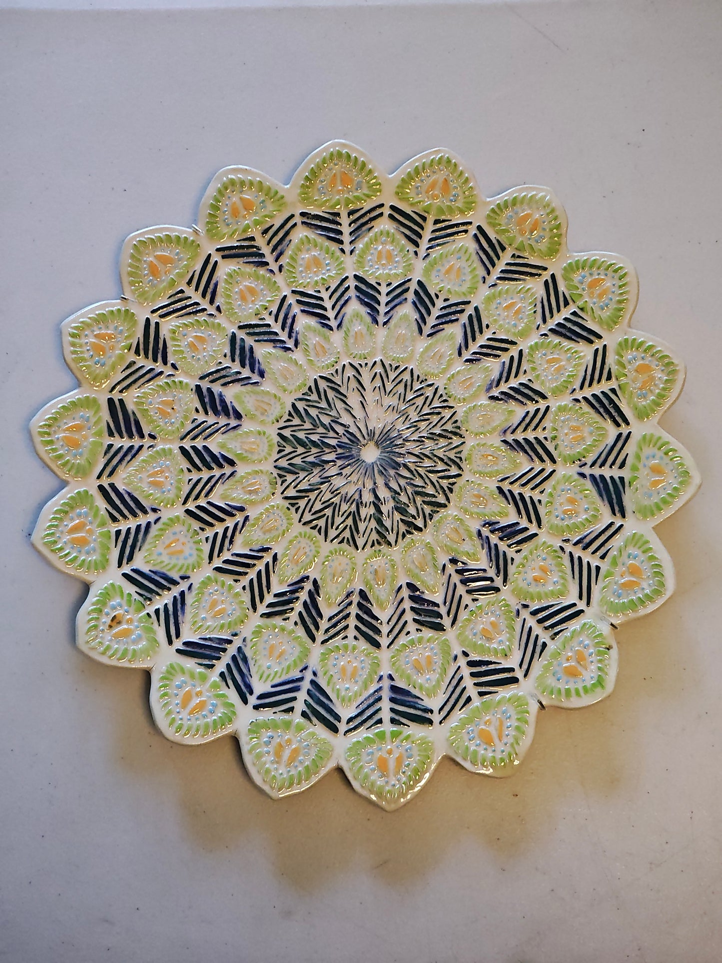 Peacock Feather Platter