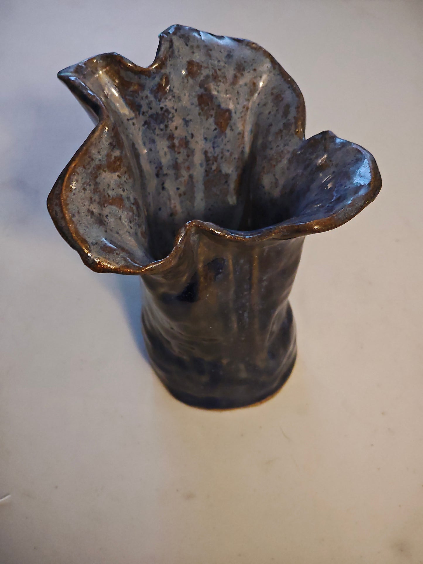 Blue Free Form Vase