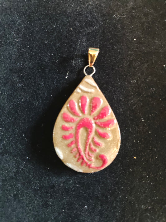 Red Paisley Pendant - P26