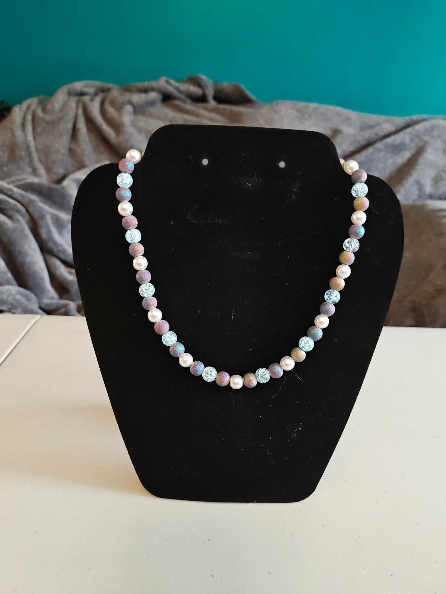 Glass and Glitter Bead Necklace - S24