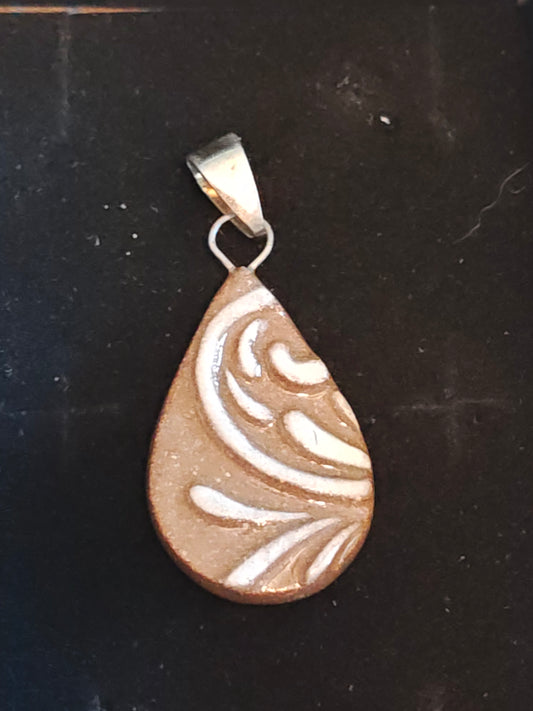 Hand Painted Scroll Pendant - P12