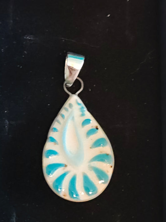 Blue Paisley Pendant - P23