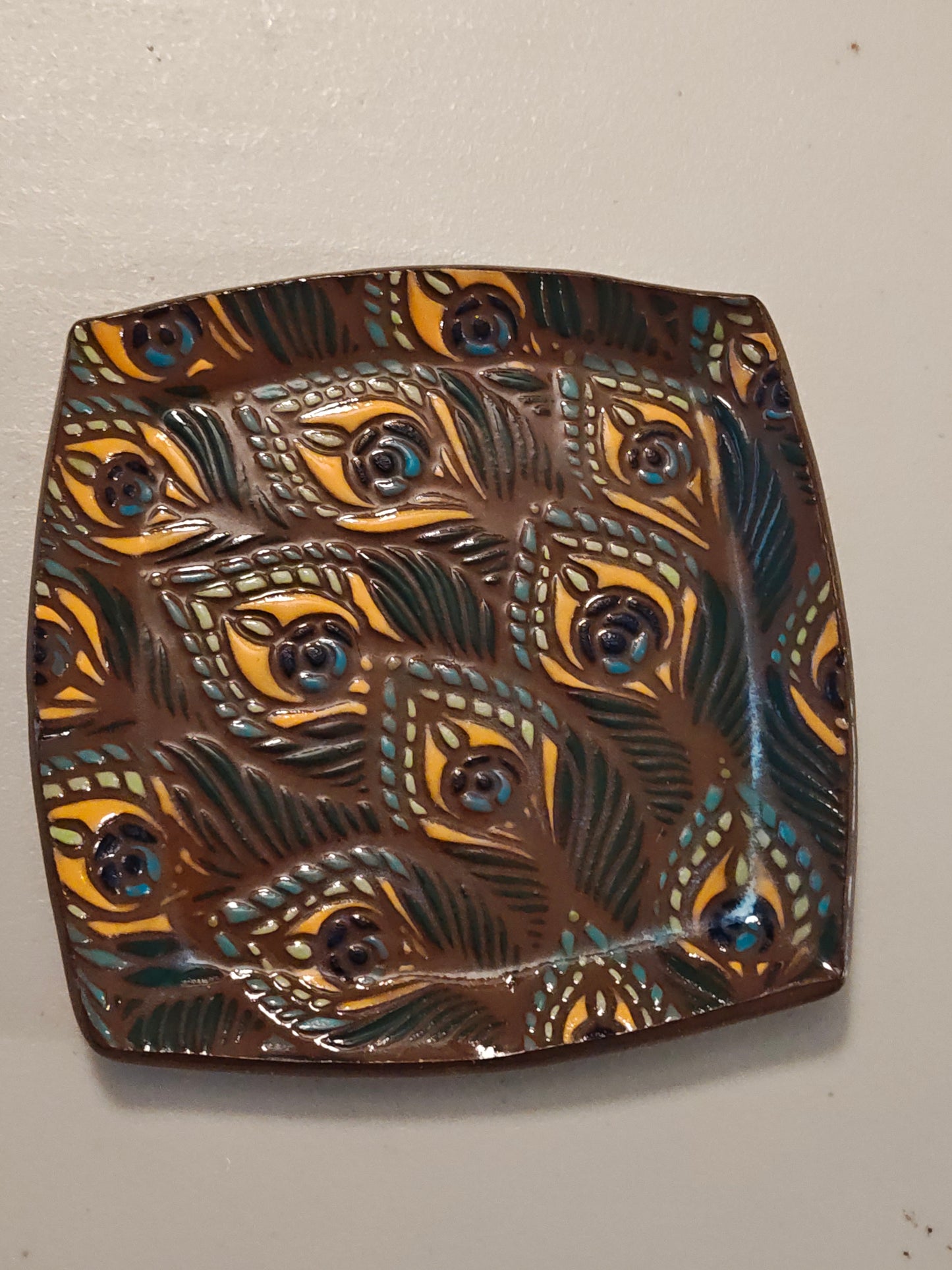 Peacock Feather Trinket Dish